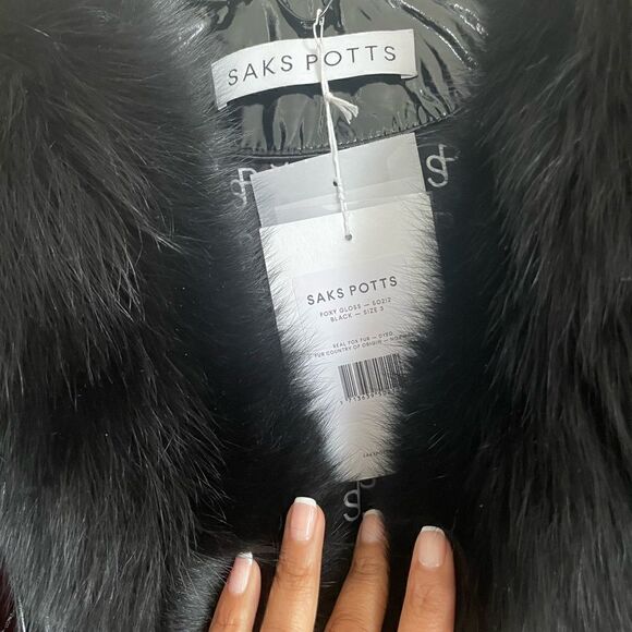 Saks Potts Foxy Coat in Black Gloss SZ 3 - Picture 11 of 12